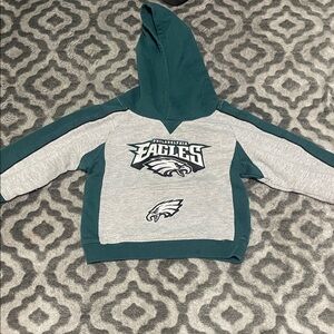 Kids Philadelphia Eagles Green and Gray Hoodie
